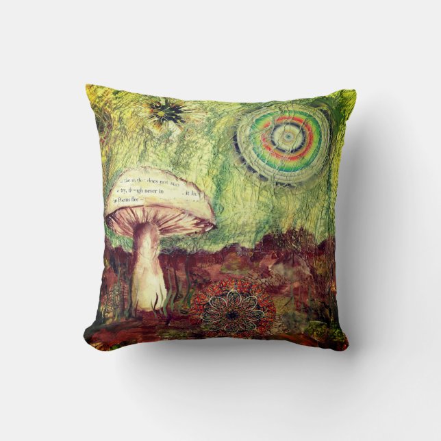 Mushroom Patchwork Artwork Kissen (Vorderseite)