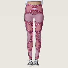 Mushroom Pink Liebe Fraktal Leinen Leggings, die P Leggings