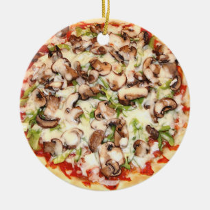 Mushroom Pizza Funny Gag Weihnachtsnachtsnacht Keramik Ornament