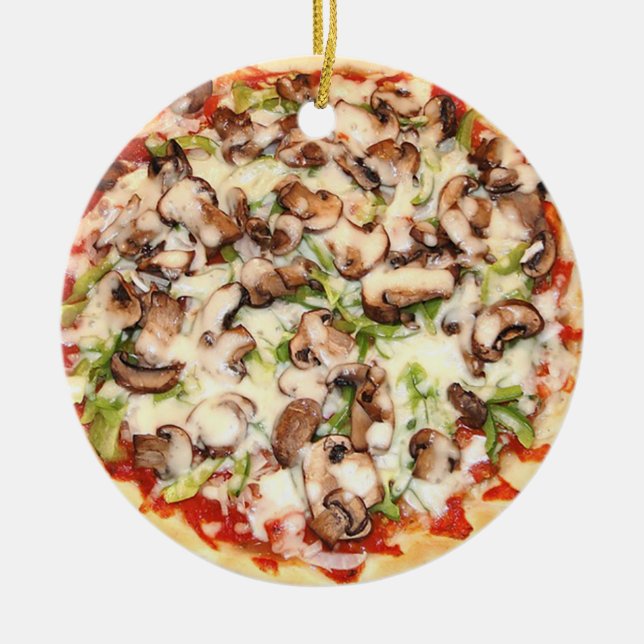 Mushroom Pizza Funny Gag Weihnachtsnachtsnacht Keramik Ornament (Vorne)