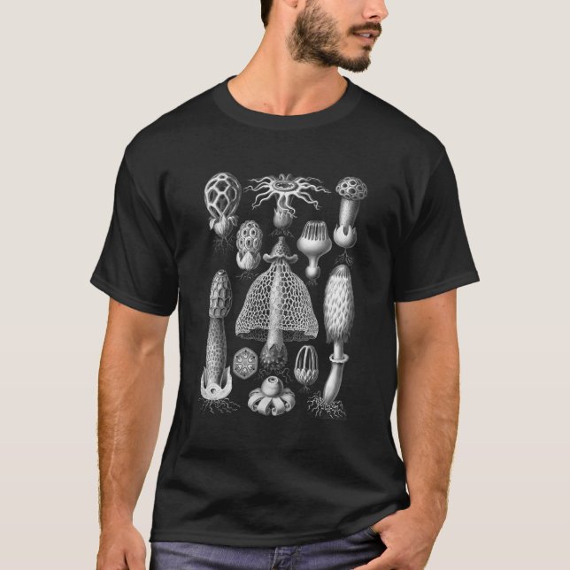 Mushroom Print Mushroom Art Botanische Illustratio T-Shirt (Vorderseite)