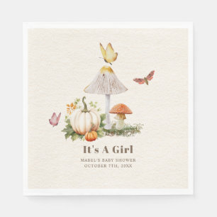 Mushroom Pumpkin Butterfly Woodland Babydusche Serviette