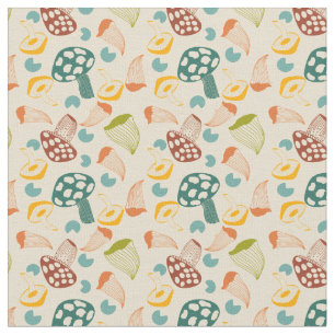Mushroom Retro Muster Mitte Jahrhundert  Stoff
