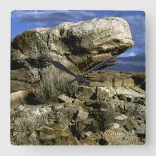 Mushroom Rock Quadratische Wanduhr