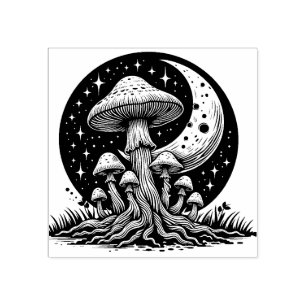 Mushroom Rubber Briefmarke Moon and Stars Gummistempel