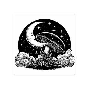 Mushroom Rubber Briefmarke Moon and Stars Gummistempel