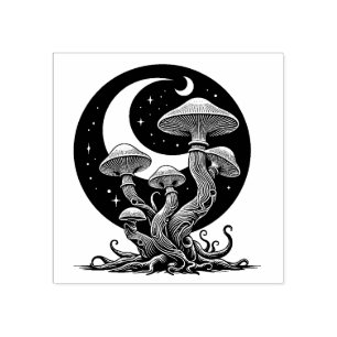 Mushroom Rubber Briefmarke Moon and Stars Gummistempel