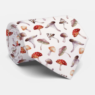 Mushroom Rustic Pattern Neck Tie Krawatte