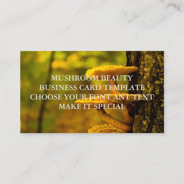 MUSHROOM SCHAUTY BUSINESS CARD TEMPLATE VISITENKARTE (Vorderseite)