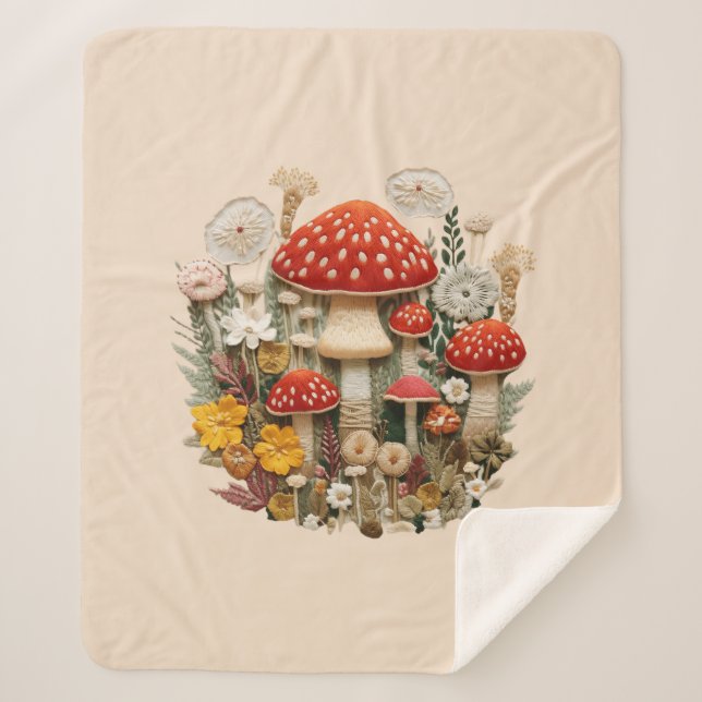Mushroom Sherpa Blanket Sherpadecke (Vorderseite)