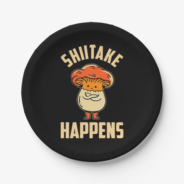 Mushroom Shiitake Happens Pappteller (Vorderseite)