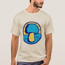 Mushroom Silhouette Sunset Retro Nature Vintage Ca T-Shirt