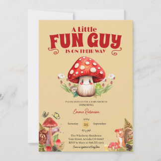 Mushroom Snack Woodland Fall Babydusche Custom Einladung