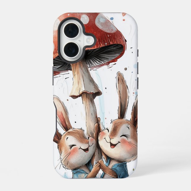 Mushroom Snuggles - Cotattcore Bunny Phone Case iPhone 16 Hülle (Rückseite)