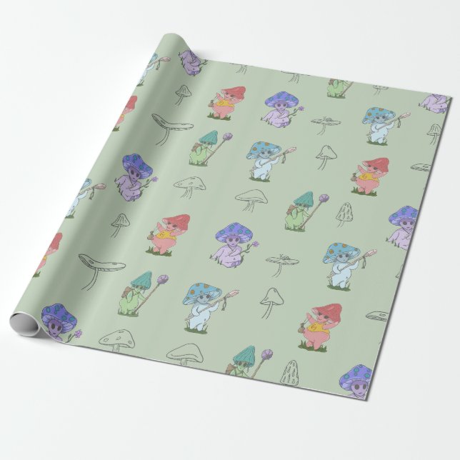 Mushroom Spirituosen Wrapping Paper Geschenkpapier (Ungerollt)