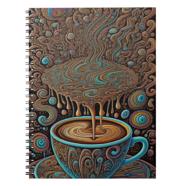 Mushroom Spores Coffee Psychedelic Melting Tropfen Notizblock (Vorderseite)