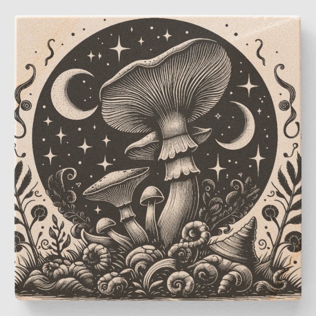 Mushroom Steinuntersetzer (Vorderseite)