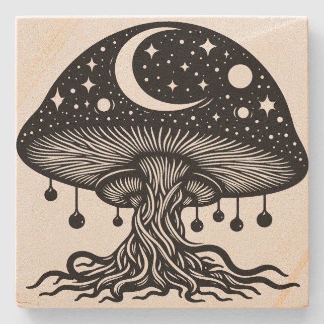 Mushroom Steinuntersetzer (Vorderseite)