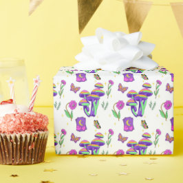 Mushroom Tarot Vibrant Psychedelic Esoteric Geschenkpapier