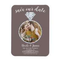 Mushroom Taupe Diamond Ring Blende Save the Date