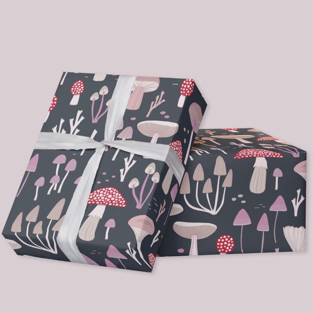 Mushroom Toadstool Fungi Geschenkpapier (Mushroom toadstool fungi wrapping paper roll)