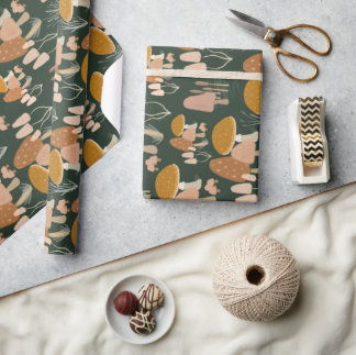 Mushroom Toadstool Woodland Coodcore Grün Geschenkpapier