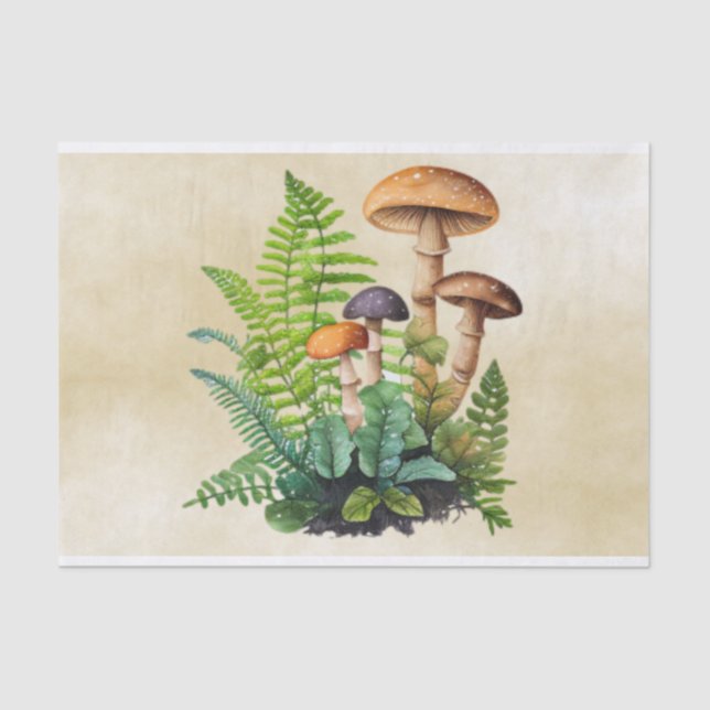 Mushroom Vintag Decoupage Seidenpapier (Vorderseite)