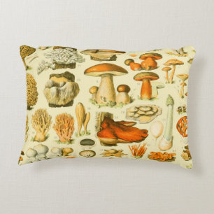 Mushroom Vintag Toadstool Antike Illustration Dekokissen