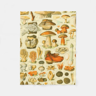 Mushroom Vintag Toadstool Antike Illustration Fleecedecke