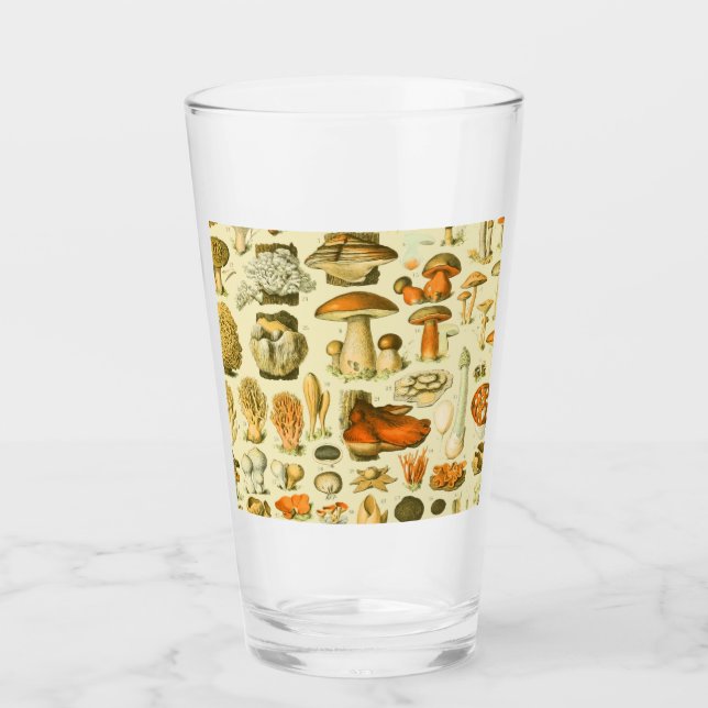 Mushroom Vintag Toadstool Antike Illustration Glas (Vorderseite)