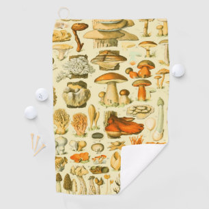 Mushroom Vintag Toadstool Antike Illustration Golfhandtuch