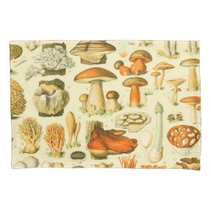 Mushroom Vintag Toadstool Antike Illustration Kissenbezug