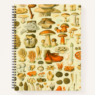 Mushroom Vintag Toadstool Antike Illustration Notizbuch