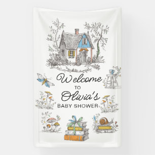 Mushroom-Wald-Baby-Shower-Willkommen Banner