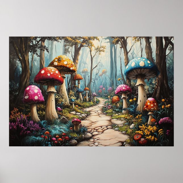 Mushroom-Wald verzaubert - Whimsical Fantasy Poster (Vorne)