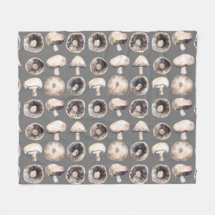 Mushroom Watercolor Fleecedecke