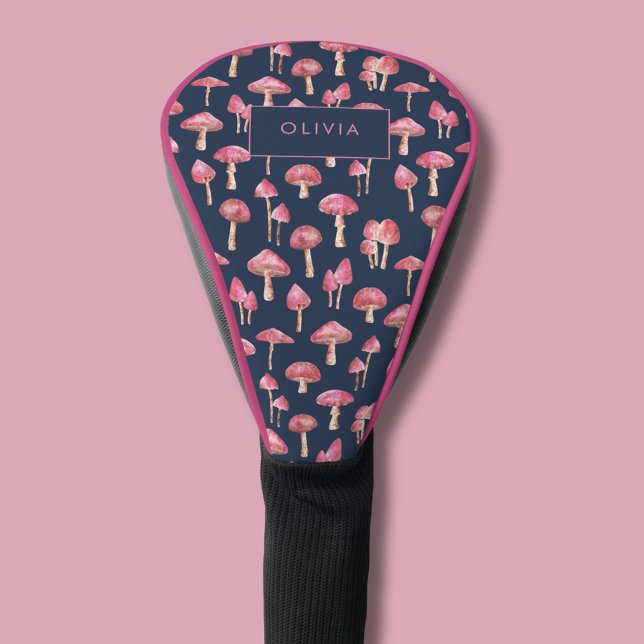 Mushroom Watercolor Muster Golf Towel Golf Headcover (Mushroom pattern personalized golf head cover)