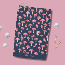 Mushroom Watercolor Muster Golf Towel Golfhandtuch