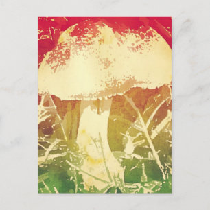Mushroom Watercolor Postcard Postkarte
