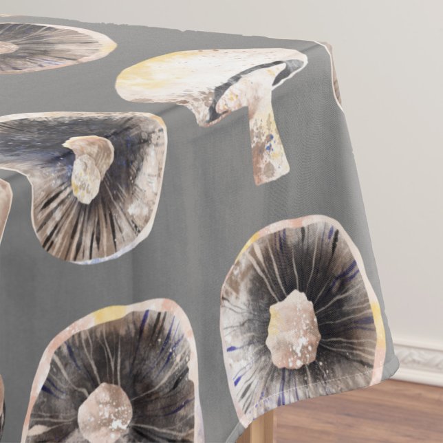 Mushroom Watercolor Tischdecke (Watercolor mushrooms or toadstools fungi tablecloth)