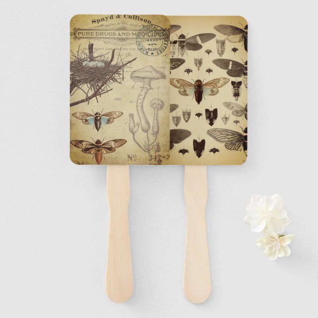 Mushroom Wedding Fan 2 Fächer (Vorne und Hinten)