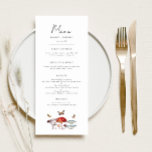 Mushroom Weddinner Menükarte<br><div class="desc">Rustikale Karte für Hochzeitsessen mit Aquarellbildern von Pilzen und Motten.</div>