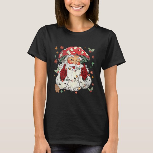 Mushroom Weihnachten Pilz-Pilz Weihnachtsmann T-Shirt (Vorderseite)