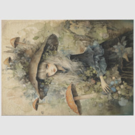 Mushroom Whimsical Fairy Spring Forest No1 Seidenpapier