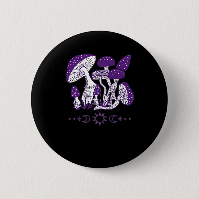 Mushroom Whimsigoth Vibes Button (Vorderseite)