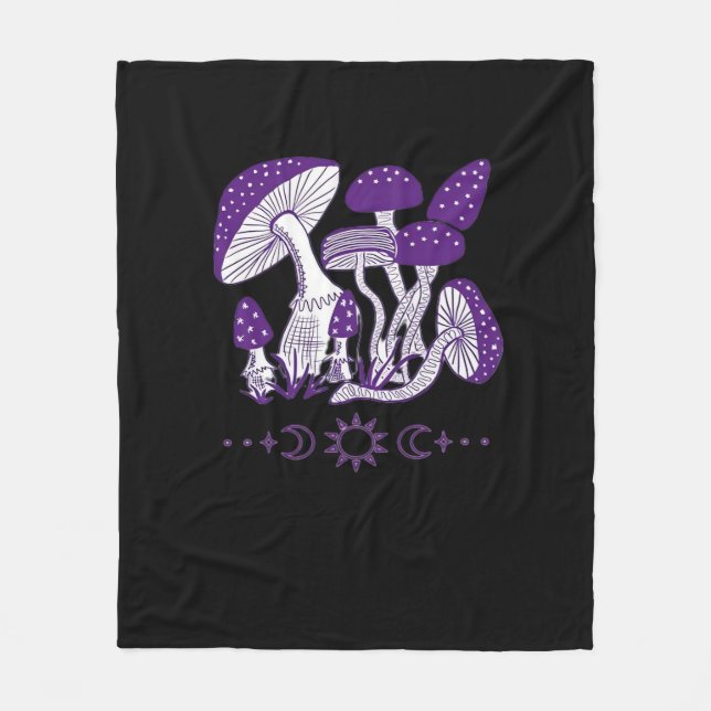 Mushroom Whimsigoth Vibes Fleecedecke (Vorderseite)