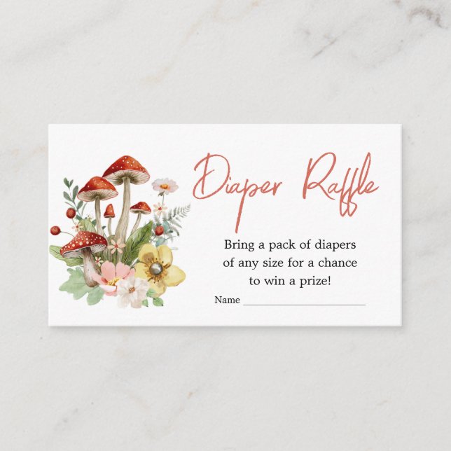 Mushroom-Windeln für verzauberte Wildblume Begleitkarte (Vorderseite)