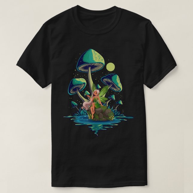 Mushroom With A Cute Fairy Morel Mushroom Fungus M T-Shirt (Design vorne)