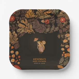 Mushroom Woodland Animal Baby Dusche Pappteller