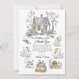 Mushroom Woodland Baby Shower Dankeskarte